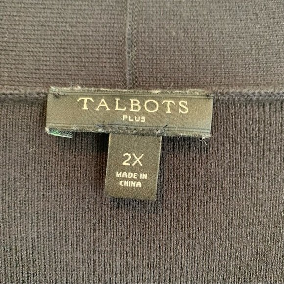 Talbots Dressy V Neck Sweater With Sheer Sleeves - Picture 10 of 11